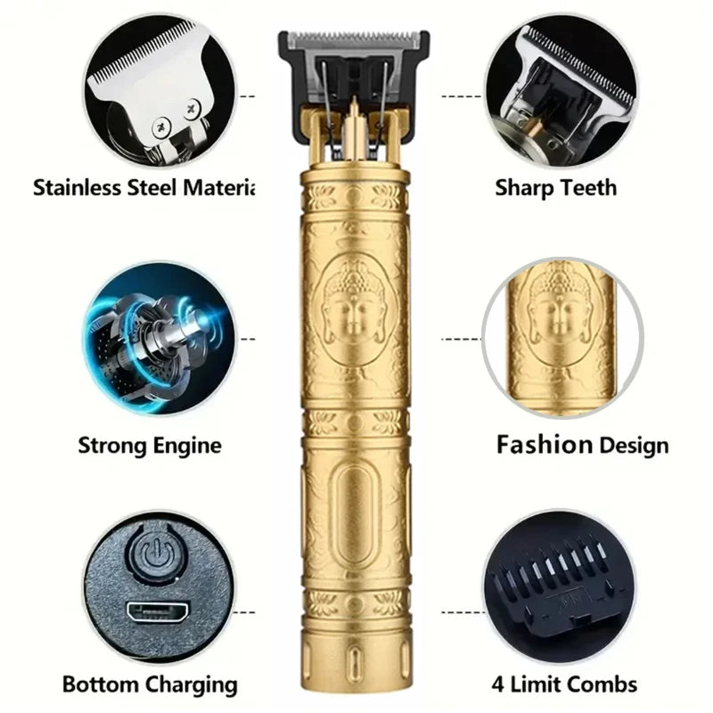 XMSJ T9 Cordless Hair Clipper & Beard Trimmer – USB Charging