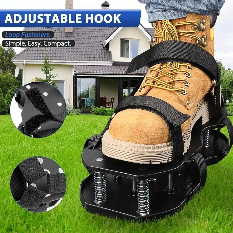 Lawn Aerator Shoes – Spring-Base Steel Spike Sandals