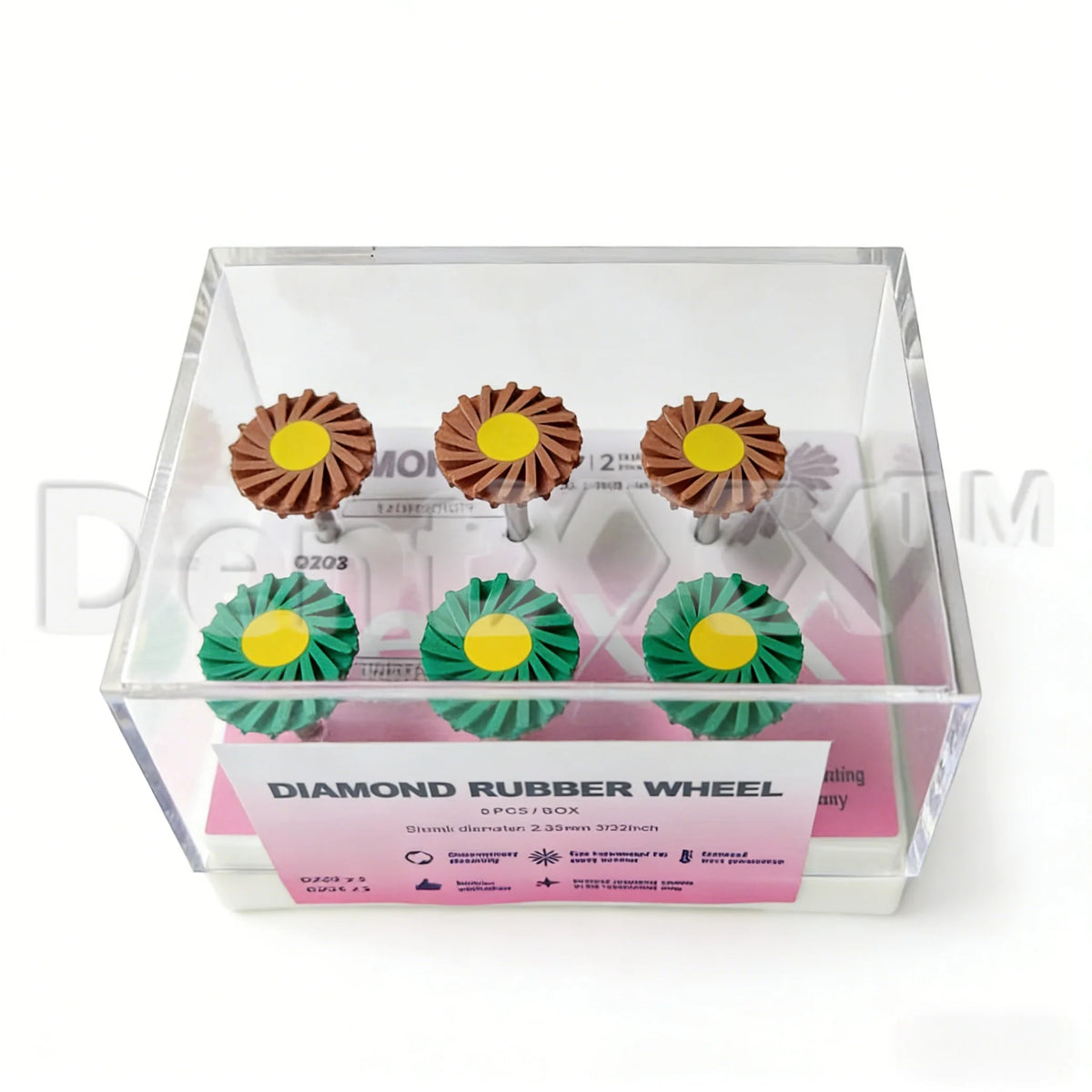 6-Piece Rubber Diamond Polishing Wheel Set – 2.35mm Shank