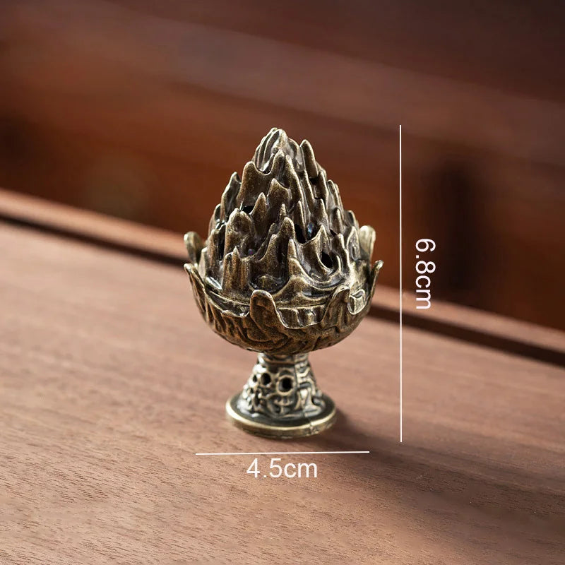 Vertical Mini Alloy Hollow Incense Burner – Tabletop Holder