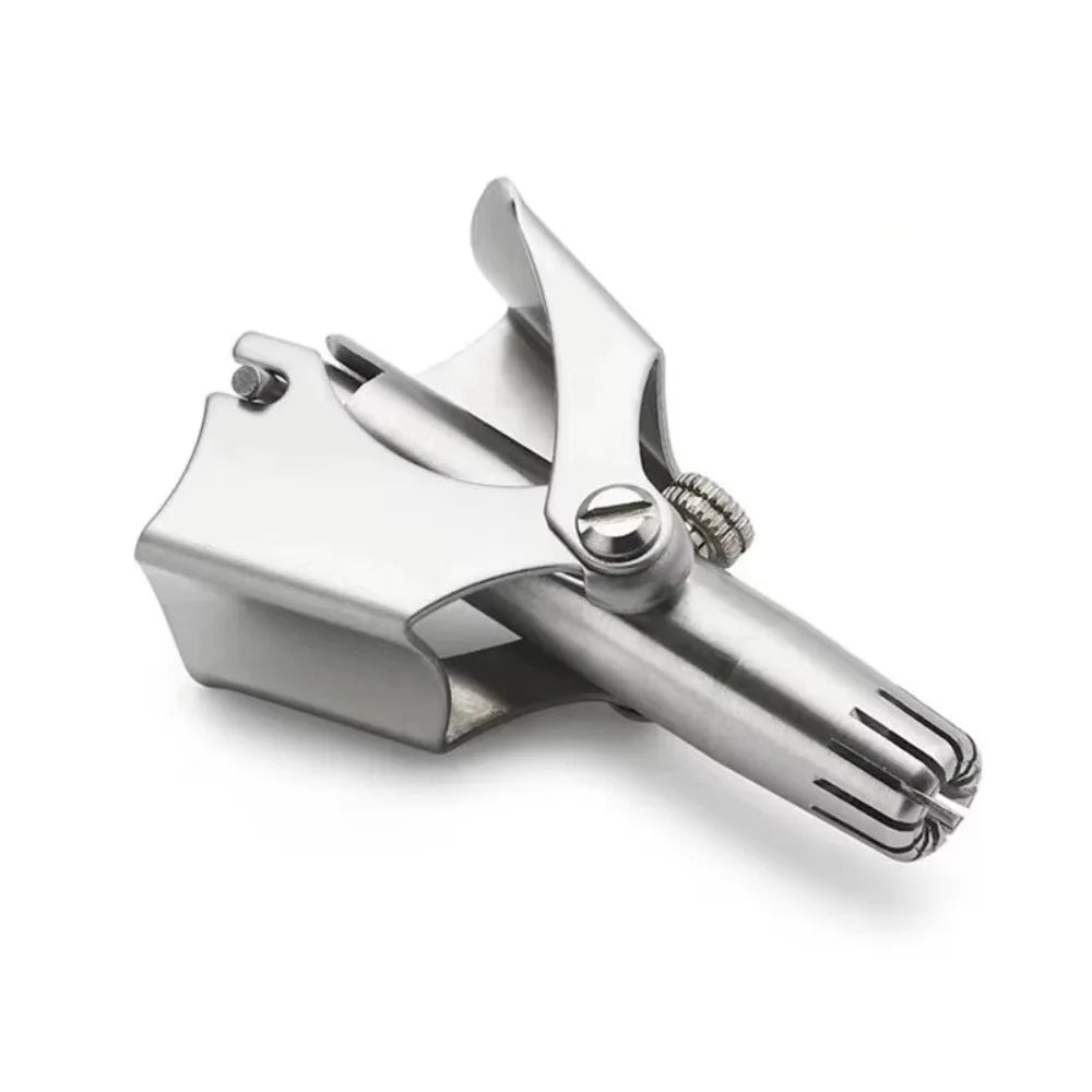 Manual Stainless Steel Nose Hair Trimmer – Silent & Washable