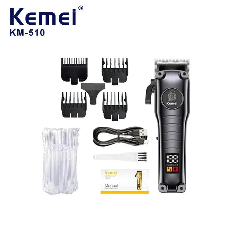 Kemei KM-510 Cordless Hair Clipper LCD USB Rechargeable
