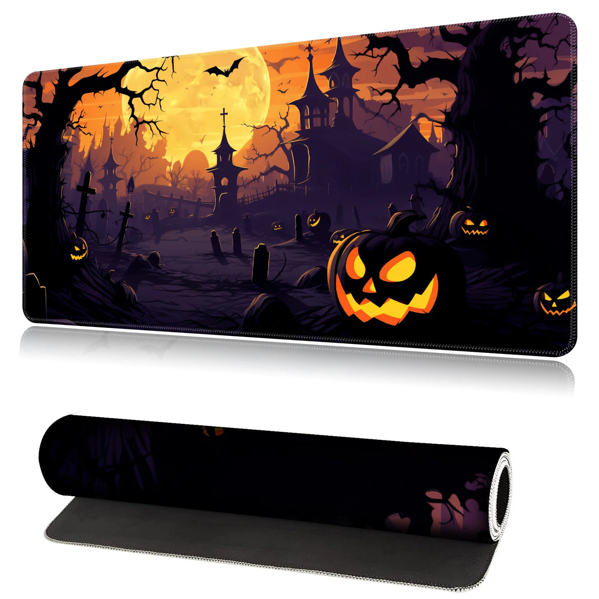 XL Halloween Anime Gaming Desk Mat – Non-Slip Rubber Base