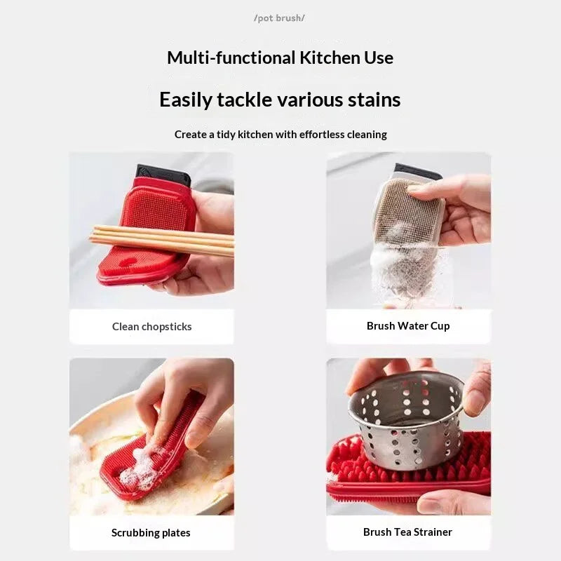 Flexible Silicone Cleaning Brush – Fruit, Veg & Pot Scrubber