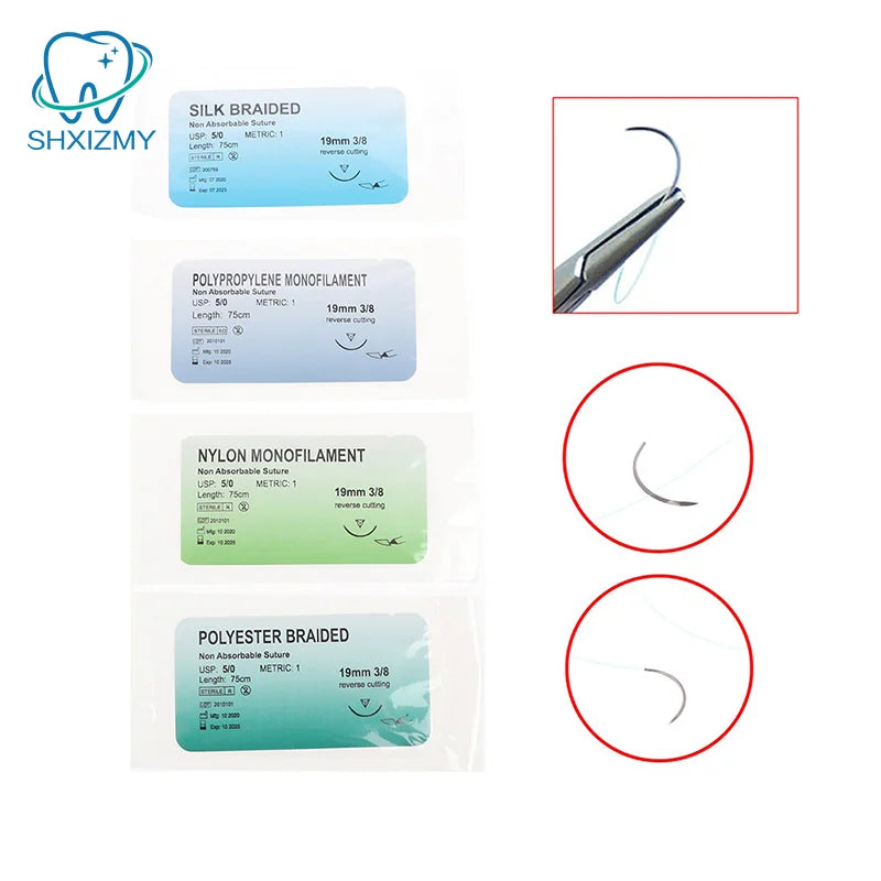 12-Pc Suture Practice Kit – Nylon Polyester Thread Training Set
