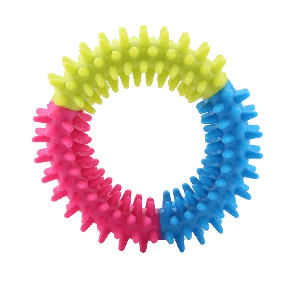 Spiked Ring TPR Dog Chew Toy – Interactive Molar Toy