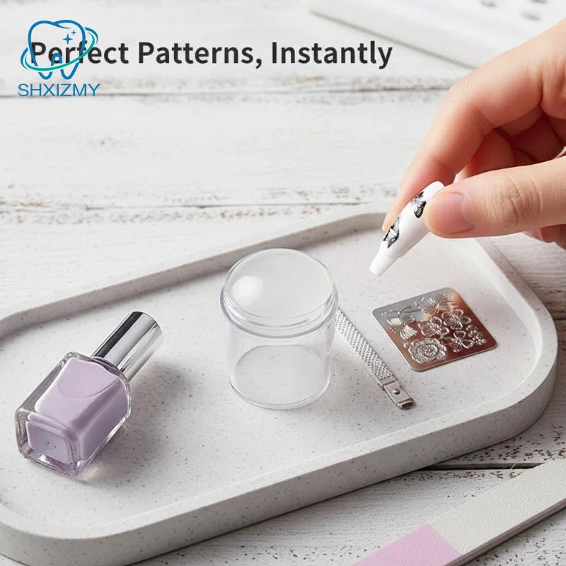 Silicone Nail Art Stamper & Scraper – French Manicure Kit