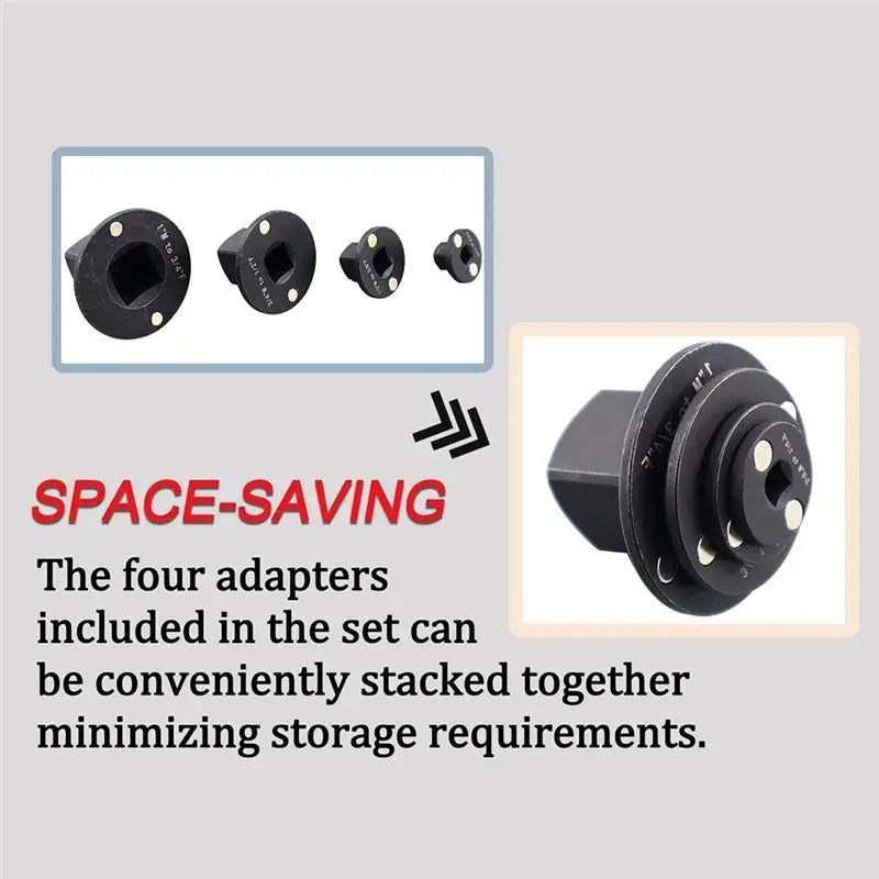 4-Pc Low Profile Impact Socket Adapter Set – All Drive Sizes