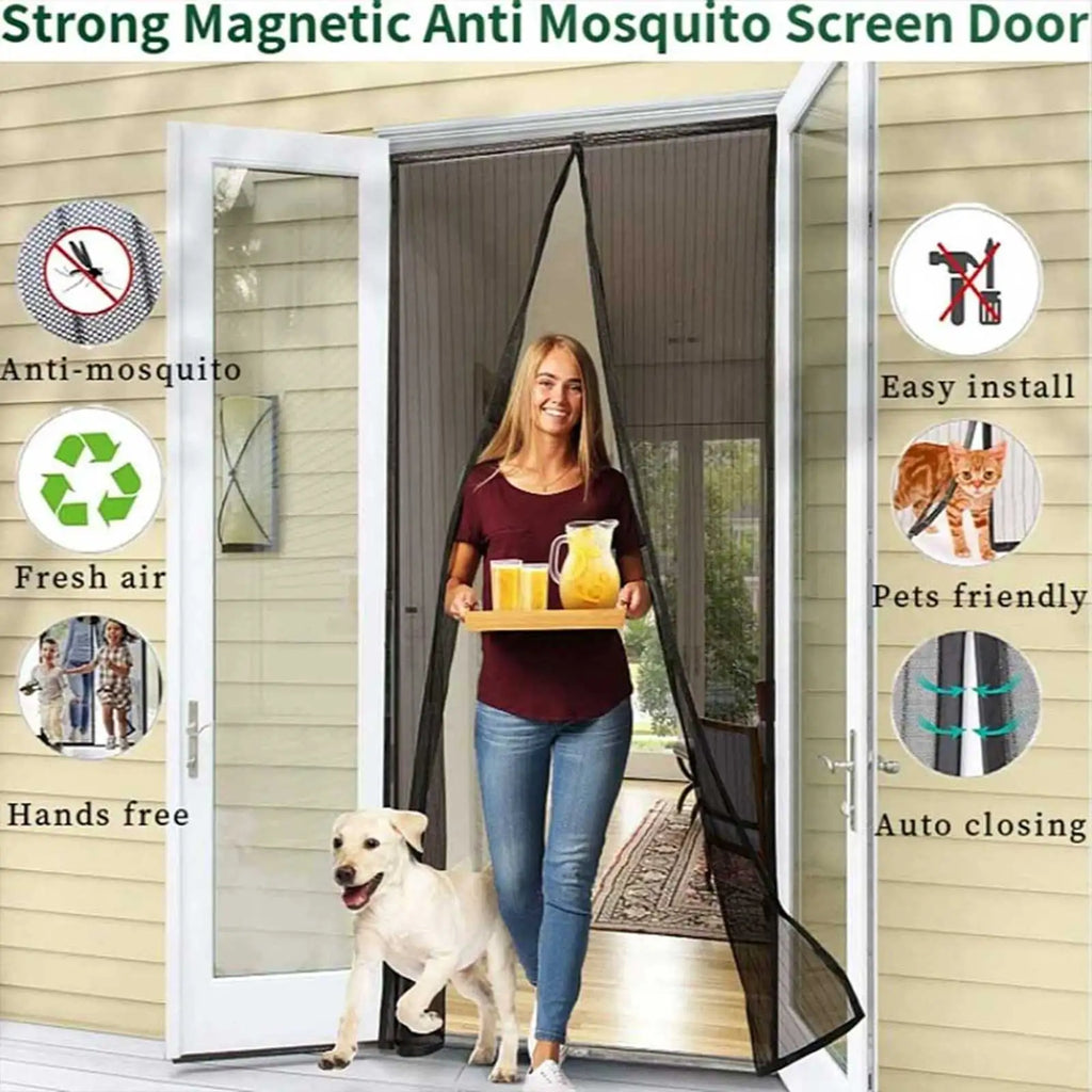 Magnetic Mosquito Screen Door Curtain – Auto-Close Mesh Net
