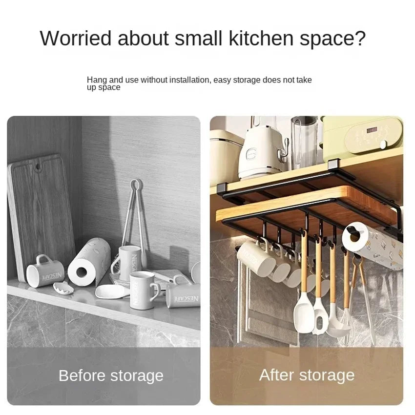 Under Cabinet Hanging Shelf – No-Drill Kitchen Organizer
