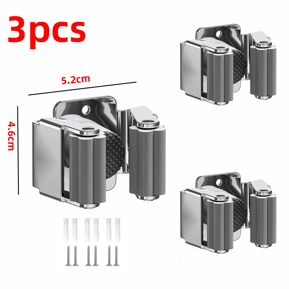 Wall Mounted Mop & Broom Holder – Stainless Steel Organizer