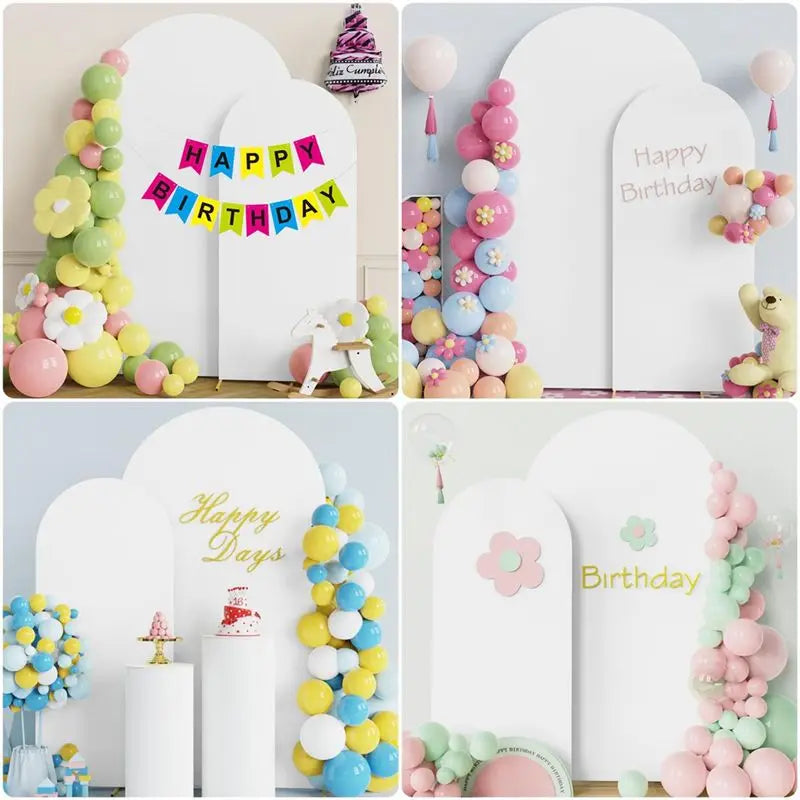 Wedding Arch Backdrop Cover + 100 Balloons – White Spandex