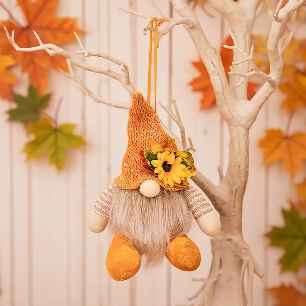 Thanksgiving Harvest Gnome Ornament – Maple Leaf Pendant