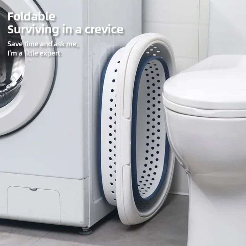 Collapsible Pop-Up Laundry Basket – Large Foldable Plastic Bin