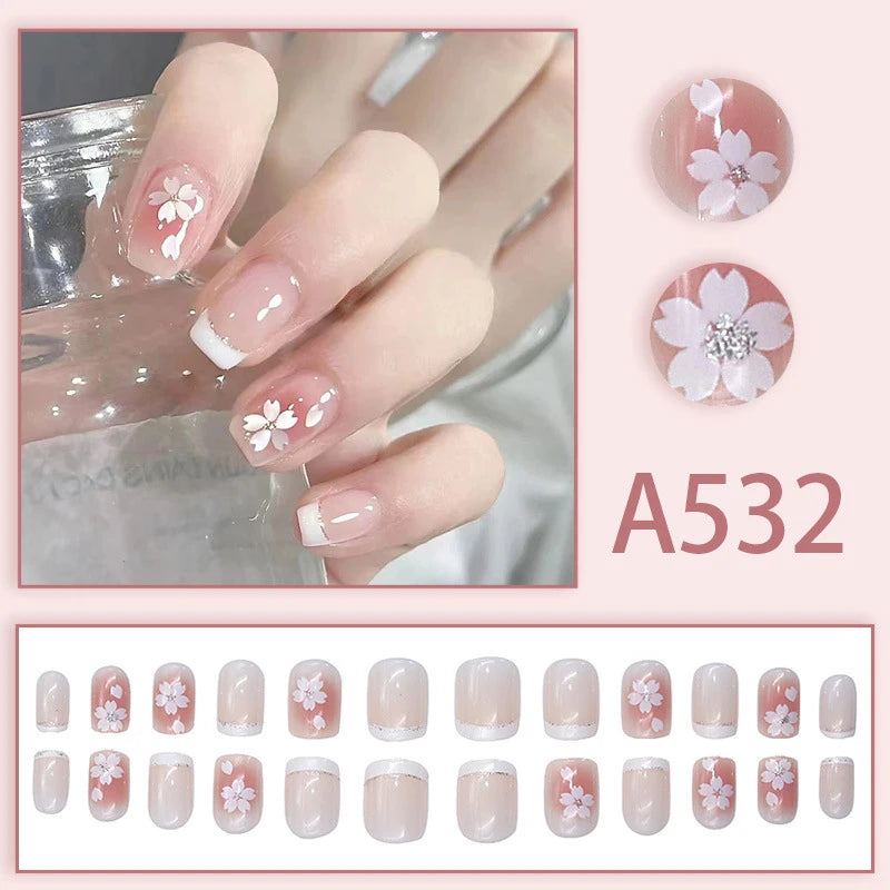 24-Pack Kids Press On Nails – Cute Removable Fake Nail Tips