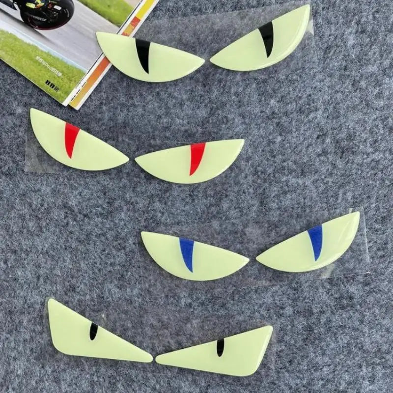 Luminous 3D Demon Cat Eye Motorcycle Headlight Sticker Decal