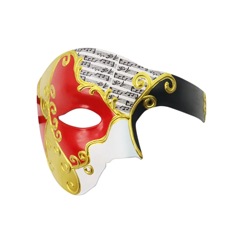 Venetian Half Face Masquerade Mask | Halloween Phantom Style