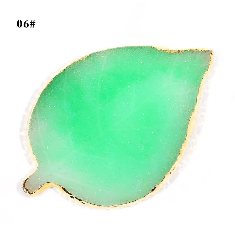 Resin Nail Art Mixing Palette Gold Edge Agate Style Multi Shape