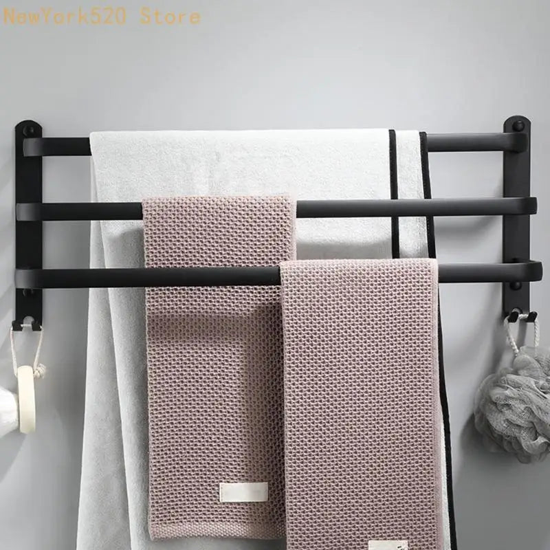 3-Layer Wall Mounted Towel Rack – Space Aluminum Bathroom Shelf