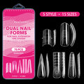 75Pcs Dual Nail Forms – 5 Shapes Poly Gel Extension Molds