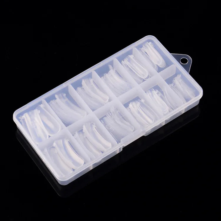 120pcs Clear Nail Tips – Coffin Almond Stiletto Full Cover Set