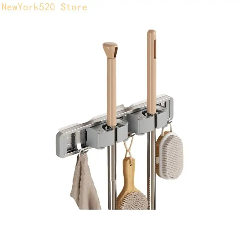 Adhesive Mop & Broom Holder with Adjustable Clamps – VIBE