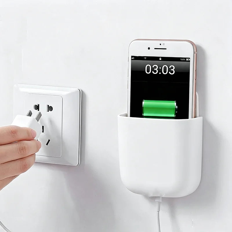 Wall Mount Remote Control & Phone Charging Storage Box