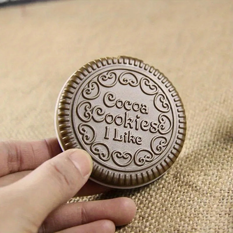 Chocolate Biscuit Folding Pocket Makeup Mirror with Comb