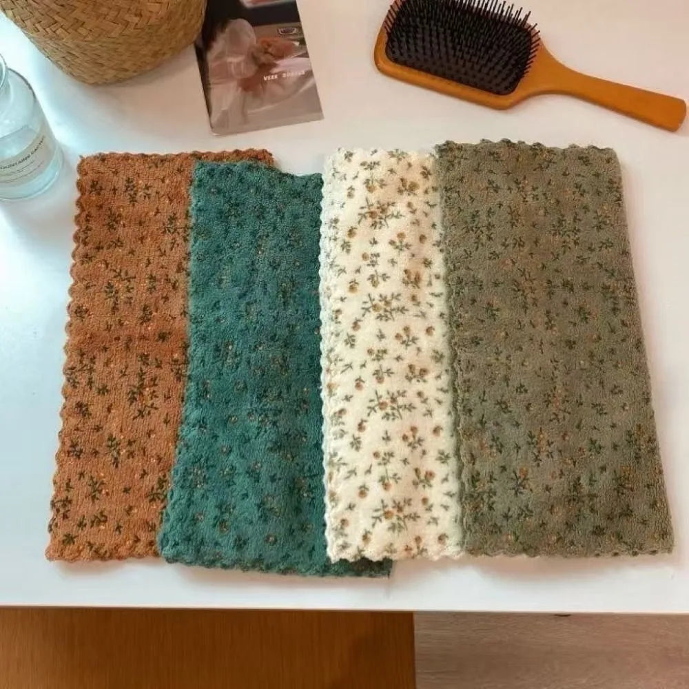 4-Pack Quick-Dry Microfiber Flower Dish Towels – Kitchen & Bath
