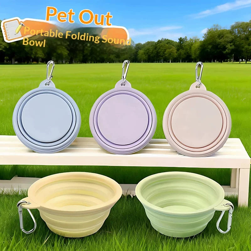 Portable Foldable Silicone Pet Bowl with Carabiner 150ml