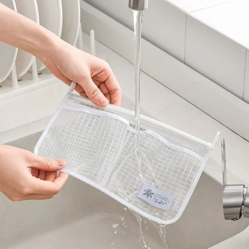 Double Compartment Fridge Hanging Mesh Organizer for Spices