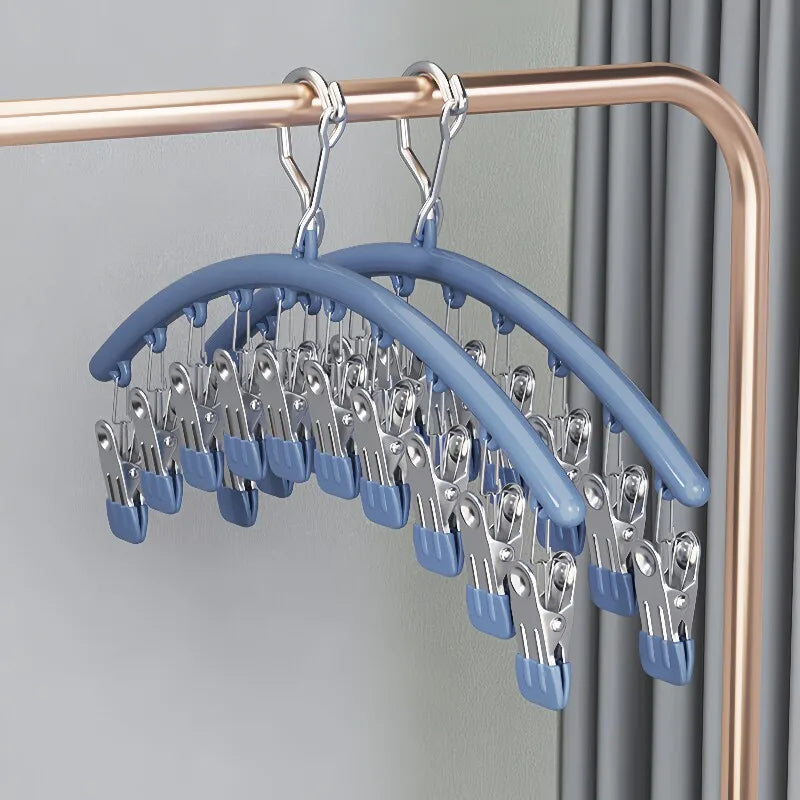 Windproof Stainless Steel Laundry Drying Hanger with Clips