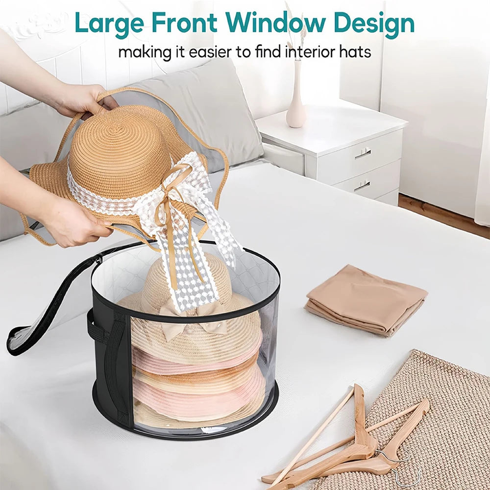 Oversized Clear Hat Storage Box | Stackable Hat Organizer