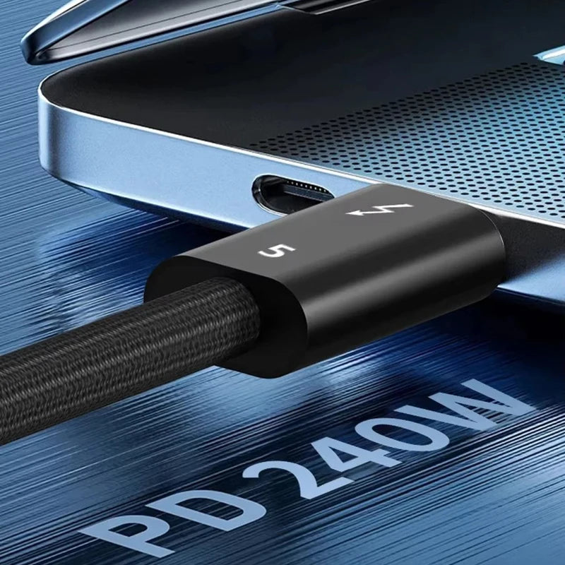 Thunderbolt 5 USB-C Cable 240W PD 80Gbps Fast Charging 16K