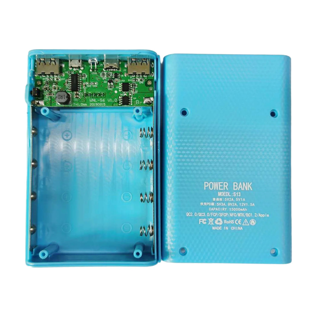4x18650 DIY Power Bank Case 15000mAh Fast Charging Shell