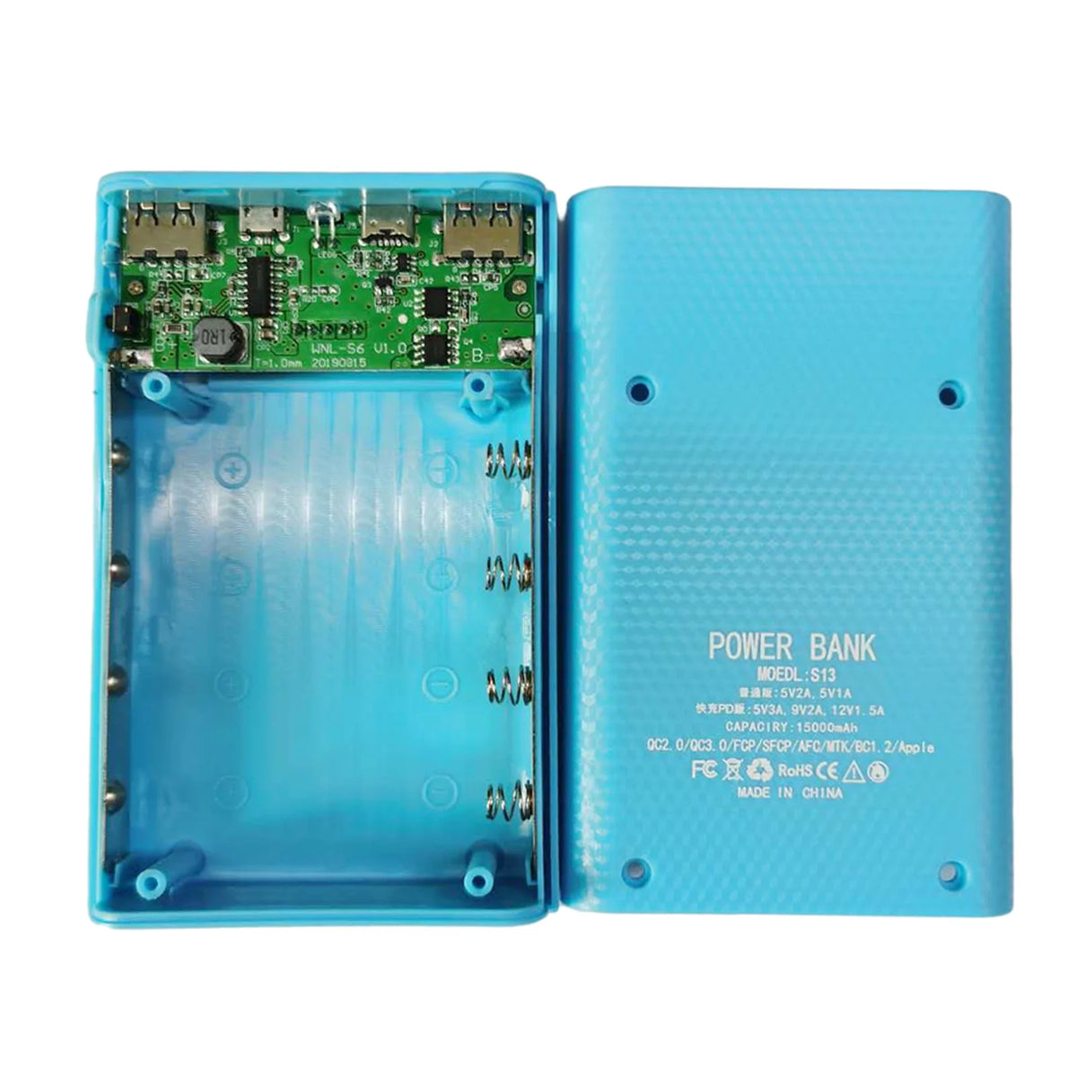 4x18650 DIY Power Bank Case 15000mAh Fast Charging Shell