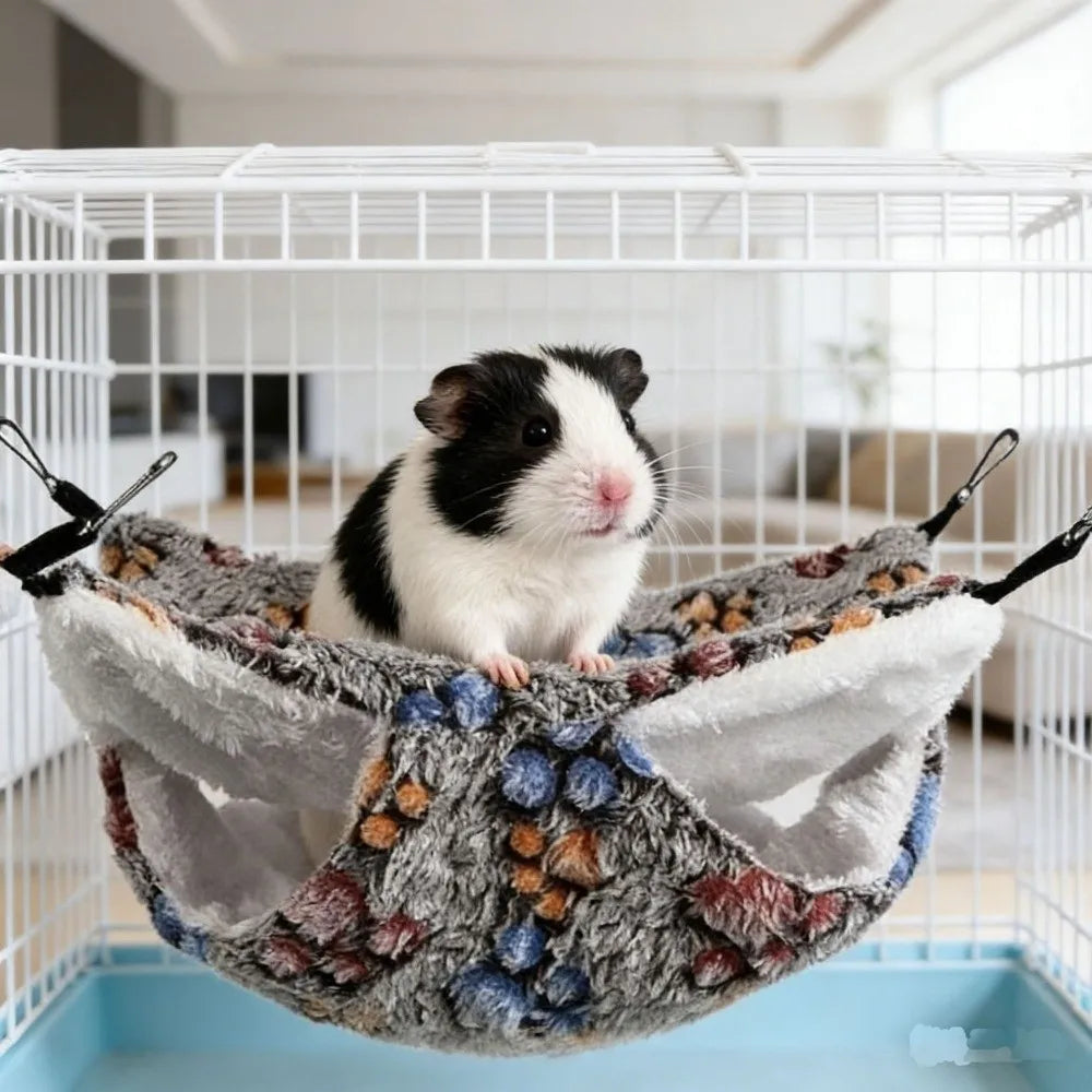 Double-Layer Plush Hamster Hammock – Warm Small Animal Bed
