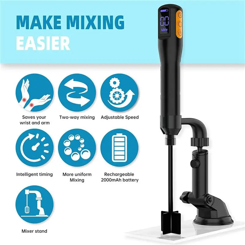 A01F-2X Electric Epoxy Resin Mixer with Timer & Stand