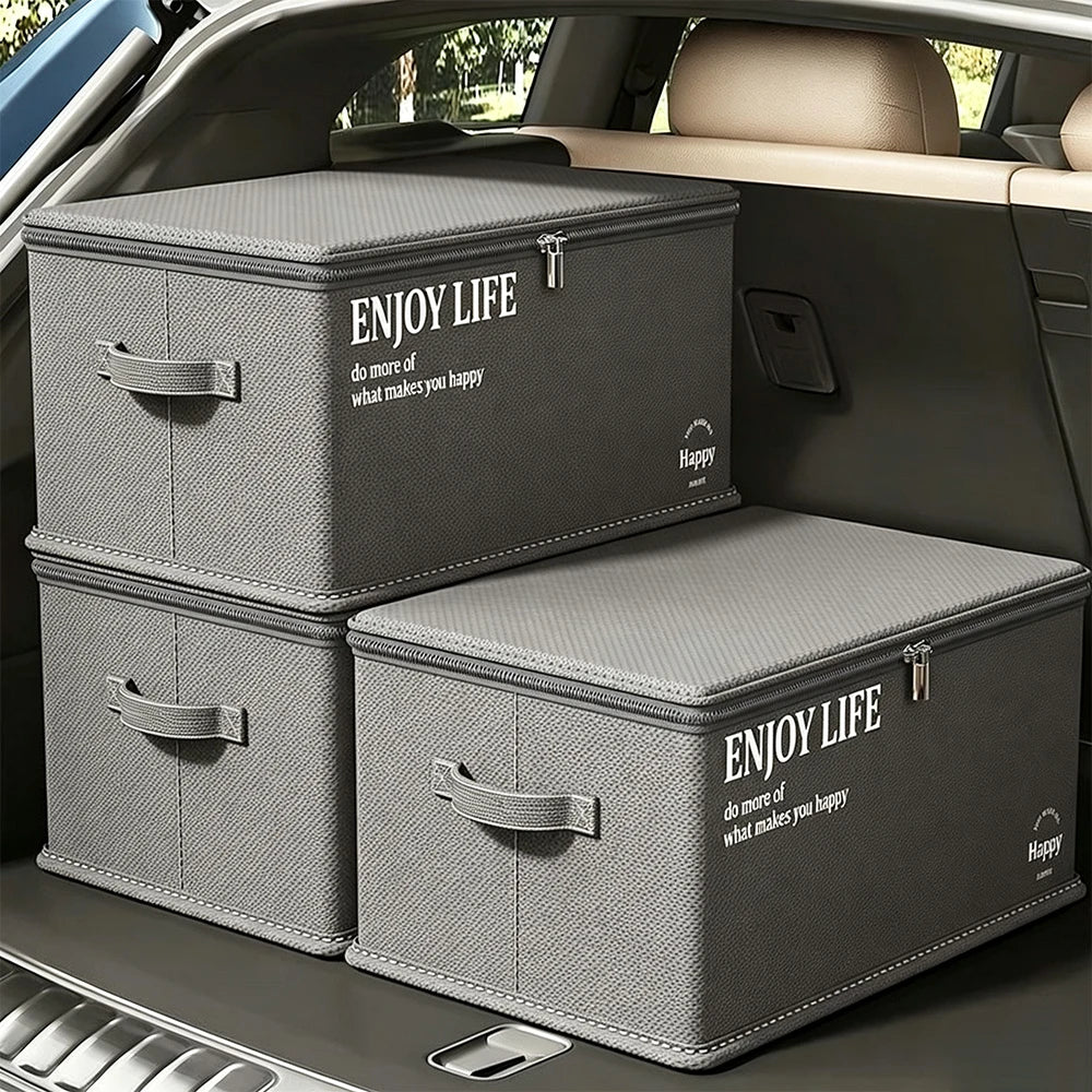 Foldable Large Capacity Clothes Storage Box with Lid | Hard Shell