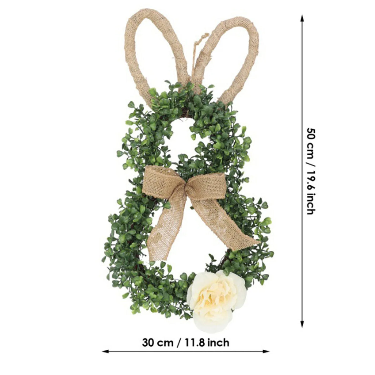 Easter Egg Wreath with Bow Ribbon – 18" Handmade Door Decor