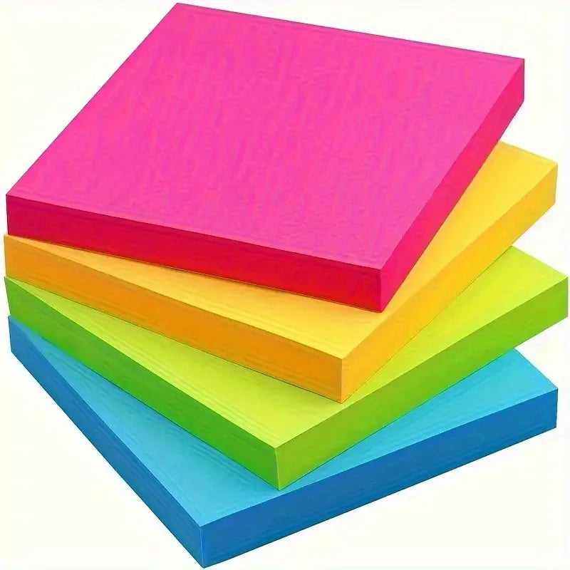 300pc Neon Sticky Notes Self-Adhesive – Office, School & Home