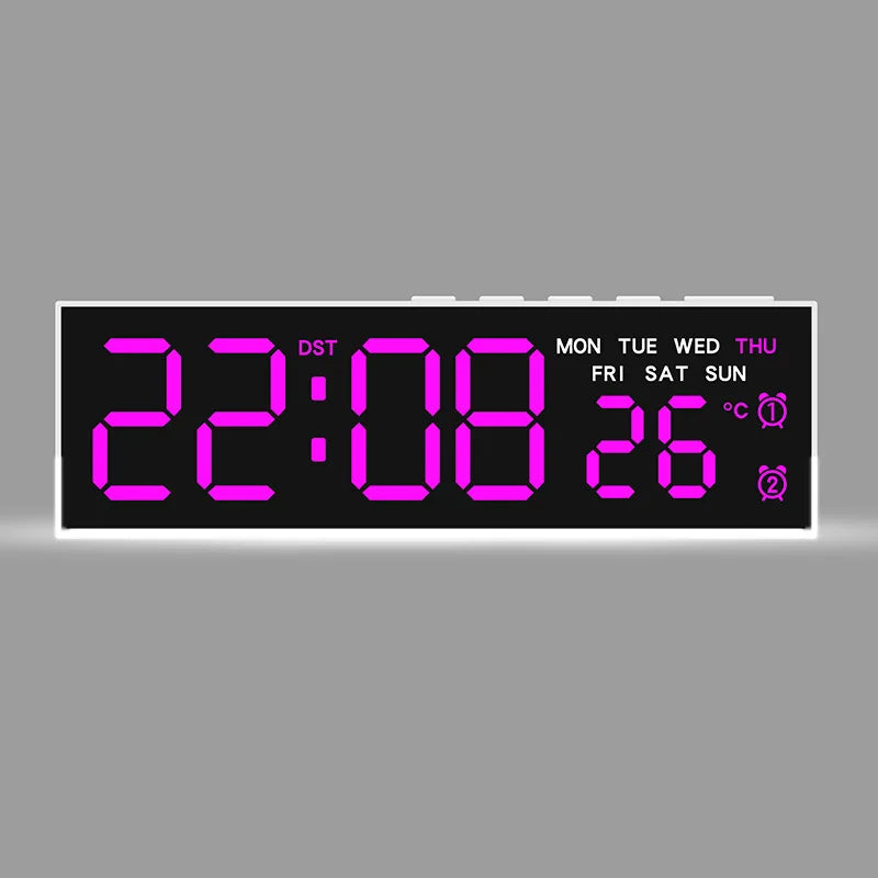 USB LED Digital Alarm Clock with Mood Light, Temp & DST