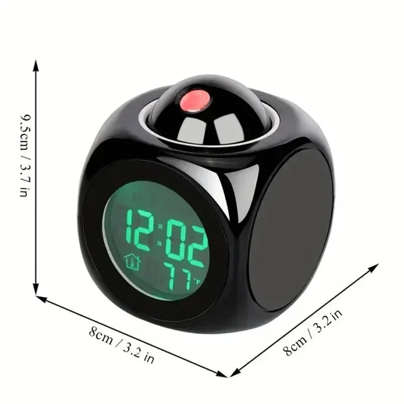 Projection Alarm Clock – Ceiling Display, Voice & Temperature