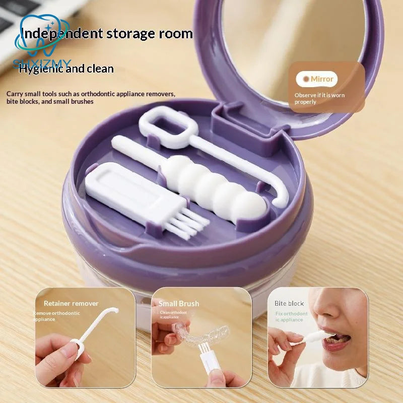 Spring Lift Retainer & Denture Case – Leakproof Travel Box