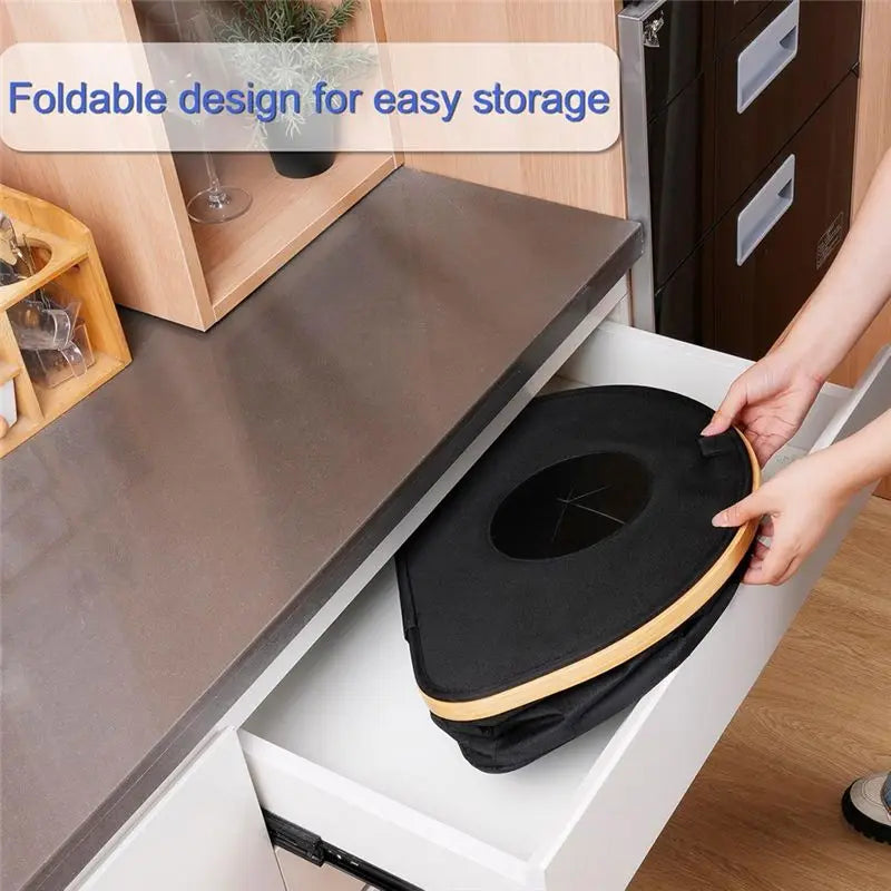 VIBE Bamboo Kitchen Recycling Bin with Lid & Reusable Bag
