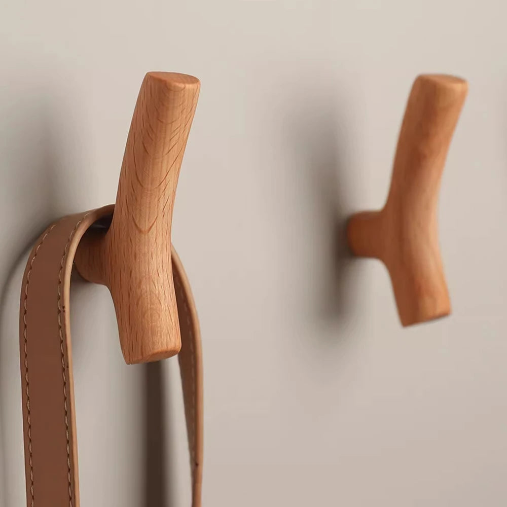 Tree Branch Wooden Wall Hook – Coat, Bag & Key Organizer