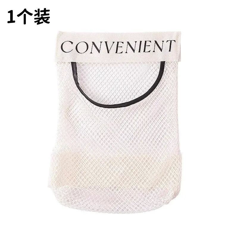Wall Mount Mesh Bag Organizer – Adhesive Kitchen Bag Dispenser