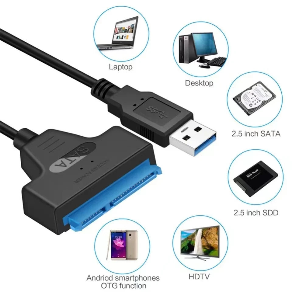 USB 3.0 to SATA Adapter Cable for 2.5" HDD & SSD