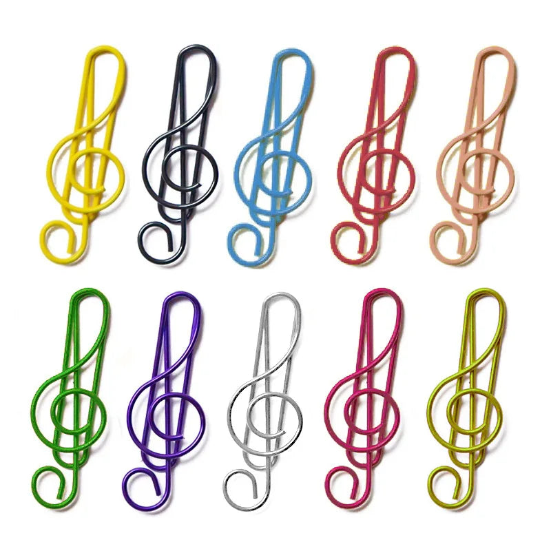 Music Note Paper Clips 10/20pcs – Colorful Bookmarks