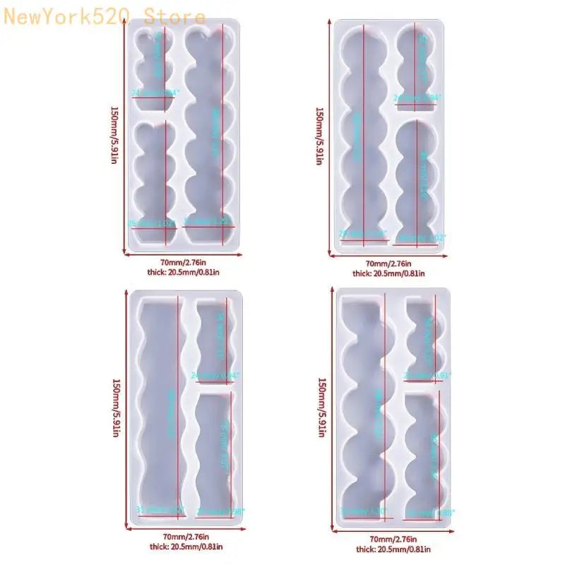 3-in-1 Silicone Long Mold – Wave Heart Round Soap & Baking